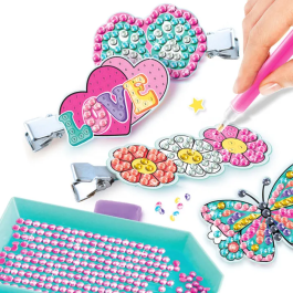 Canal Toys Set de Barrettes Diamant Art OFG 334 - Décoration de 8 Barrettes avec Strass Multicolores pour Créer des Looks Uniques