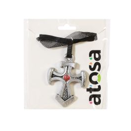 Collar avec croix gothique en argent pour costumes sombres ou médiévaux - Accessoire Halloween et photo