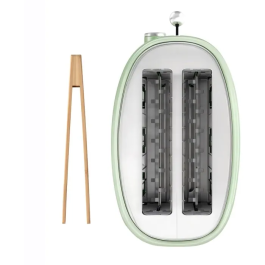 SWEISS Grille-Pain Vintage 2 Fentes Modèle GRS7, 850 W, Thermostat Réglable 6 Niveaux, Fonction Décongélation, Vert