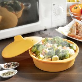 Cuiseur à Vapeur en Silicone Multifonction avec Recettes Silicotte InnovaGoods