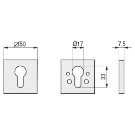 FMN MARTINELLI Serrure Cylindre Laiton 50x50 Chrome