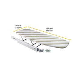 Emuca Table à repasser pliante et extractible pour armoire Iron, Acier, Peint blanc