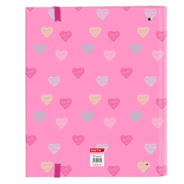 Reliure à anneaux Benetton Heart Rose 27 x 32 x 3.5 cm