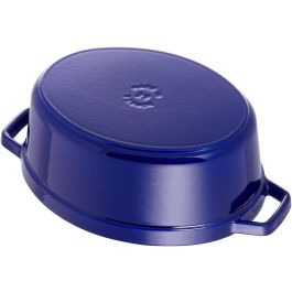 Staub La Cocotte 29cm oval dunkelblau. Gusseisen