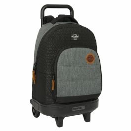 Cartable à roulettes BlackFit8 Old school Noir Gris 33 x 45 x 22 cm
