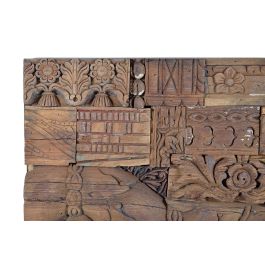 GINER Y COLOMER Buffet en bois de manguier et bois recyclé 2 portes - Dimensions : 90 x 90 x 50 cm, couleur naturel, meuble artisanal