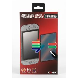 Konix Protection d'Écran en Verre Trempé Anti-Lumière Bleue Anti-Bulles Dureté 9H Transparente pour Nintendo Switch 2 3328170304405