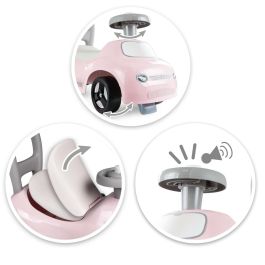Smoby Porte-bébé 2 en 1 Auto Pink SMO3032160109672, 10 mois et +, Klaxon, Fabriqué en France