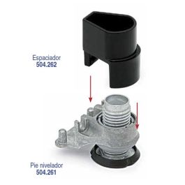 ITALIANA FERRAMENTA Espaciador Integrato H40 30107020Ea, Nivelador Regulable para Muebles Pesados, Plástico Negro