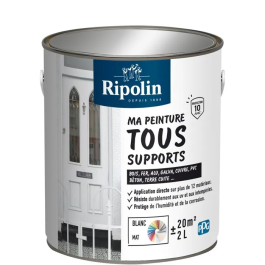 Ripolin - Peinture multi-supports Blanc Mat 2L - Pour bois, métal, béton, PVC - Résiste aux UV et intempéries Precio: 82.68. SKU: B1HJYKAM4N