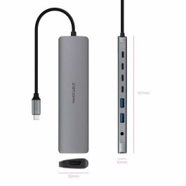Hub USB NANOCABLE 10.16.4608 Gris 100 W 50 W