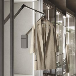 Emuca Penderie rabattable pour armoire Sway, 830 - 1150mm,  Acier, Aluminium et Plastique, Peint en titane