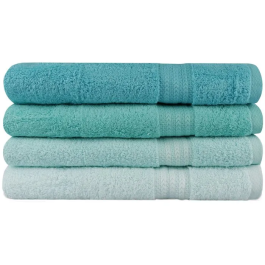 Ensemble de 4 serviettes de bain en coton 100% - Vert menthe - 70 x 140 cm