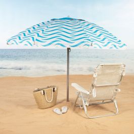 Parasol de plage Aktive Bleu Ø 200 cm 200 x 190 x 200 cm (6 Unités)