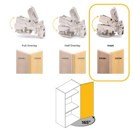 Emuca Lot de 10 charnières Super coudées X91 ouverture à 165 degrés avec fermeture amortie et embases Euro, hauteur 0, acier, nickelé
