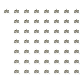 Emuca Lot de 50 équerres de raccordement pour meubles, 20,5x20,7mm, 2 trous, zamak, nickelé