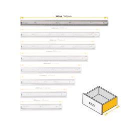 Emuca Lot de 5 coulisses pour tiroirs, roulement à billes, hauteur 45mm, profondeur 650mm, sortie totale, zingué