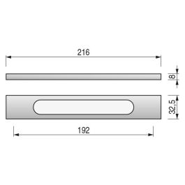 HERRAJES ALK Tirador Keizo Titanio 192mm Aluminium