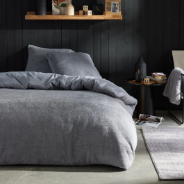 Today Teddy Parure de lit 2 personnes 240x220 cm + 2 taies - Collection Bien au Chaud - Tissu bimatière microfibre et polaire - Gris uni Precio: 36.5000004. SKU: B17YPKCC2C