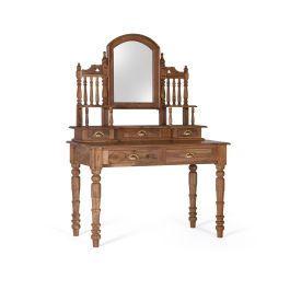 GINER Y COLOMER - Coiffeuse en bois d'acacia naturel couleur noisette - 165 x 120 x 60 cm