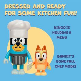 Bluey Pack de 4 Figuras La Familia en la Cocina BLU0630996189160