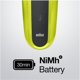 Braun 81702940 Series 3 - Rasoir électrique à grille 3 têtes, Noir et Vert, Rechargeable sur secteur/batterie, Imperméable, avec tondeuse