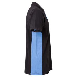Velilla Polo Bicolor Manga Corta 105504 Piqué Negro Celeste Talla S Algodón Poliéster