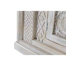 GINER Y COLOMER Armario 2 Puertas - Buffet vitré 2 portes en bois de manguier avec portes à vitrail et 4 étagères - Dimensions porte: 136x29 cm