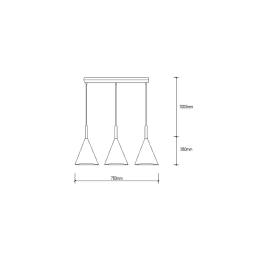 Lampe Suspendue Métal et Bois "Madeleine" SKD-P130-3-B