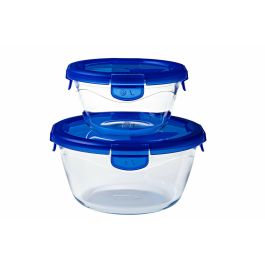 Récipient de Conservation des Aliments Pyrex Bleu Transparent Ronde 1,6 L (6 Pièces)