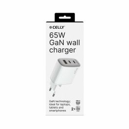 Chargeur mural Celly UPTC1USB2USBC65 Blanc