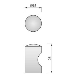 HERRAJES ALK Pomo Acero Inoxidable Gusta D15mm Noir ou Acier Inoxydable Mat