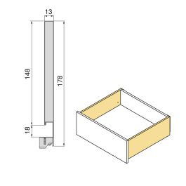Emuca Tiroir extérieur Vertex avec réglages 3D hauteur 178mm, 40kg, épaisseur de panneau de 18mm, profondeur 450mm, Acier, Gris antracite