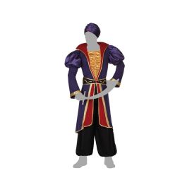 Déguisement Prince Arabe Adulte Homme Violet avec Turban et Visir Taille XL - 4 Pièces (Tunique, Pantalon) en Polyester Multicolore