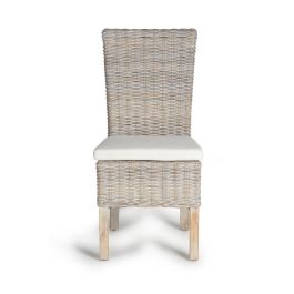 GINER Y COLOMER - Lot de 4 chaises en rotin avec coussin inclus - Hauteur d'assise 47 cm - Hauteur dossier 59 cm - Gris Precio: 390. SKU: B18JBHJFH9