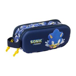 Trousse Fourre-Tout Double Sonic City Bleu 21 x 8 x 6 cm 3D