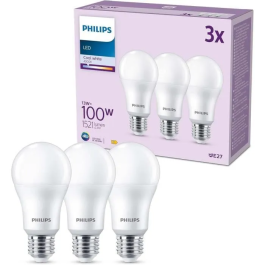 Philips Ampoule LED A67 E27 100W Blanc froid Non dimmable Lot de 3