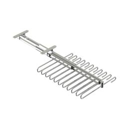 HERRAJES ALK Porte-pantalons à extraction totale pour 11 pantalons, finition graphite, H 105 mm x P 467 mm x L 138 mm