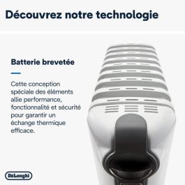 Delonghi Radiateur bain d'huile TRRS0920 2000W Blanc 3 Niveaux de Puissance Comfortemp Convection