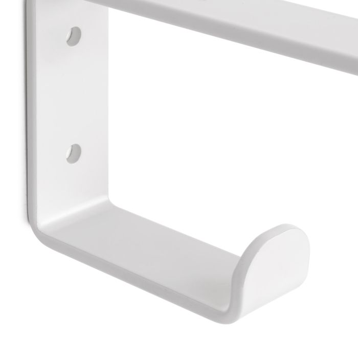 Emuca Jeu de supports pour étagères en bois Shelf avec cintre intégré, Acier, Peint en blanc 3 Emuca Jeu de supports pour étagères en bois Shelf avec cintre intégré, Acier, Peint en blanc 3