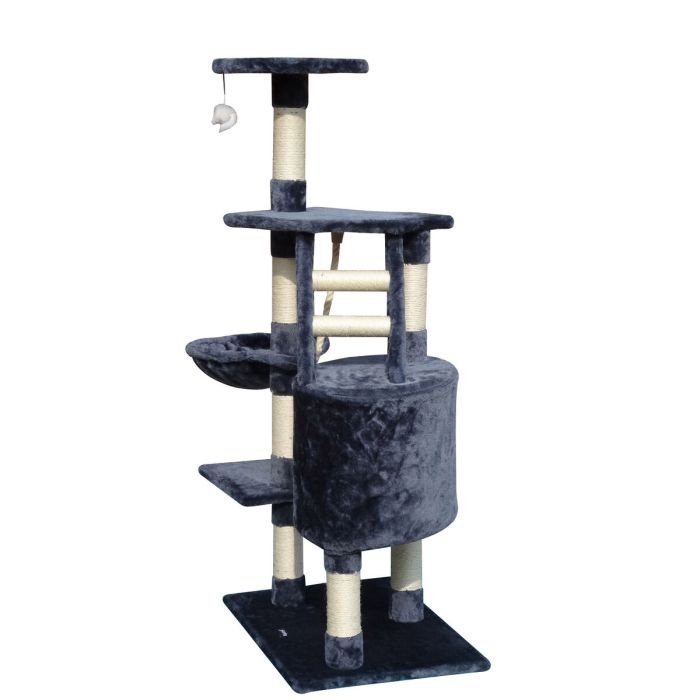 Arbre à chat Gloria Sinu Gris Polyester Bois Papier Plastique Sisal 7,5 cm 55 x 40 x 120 cm 5