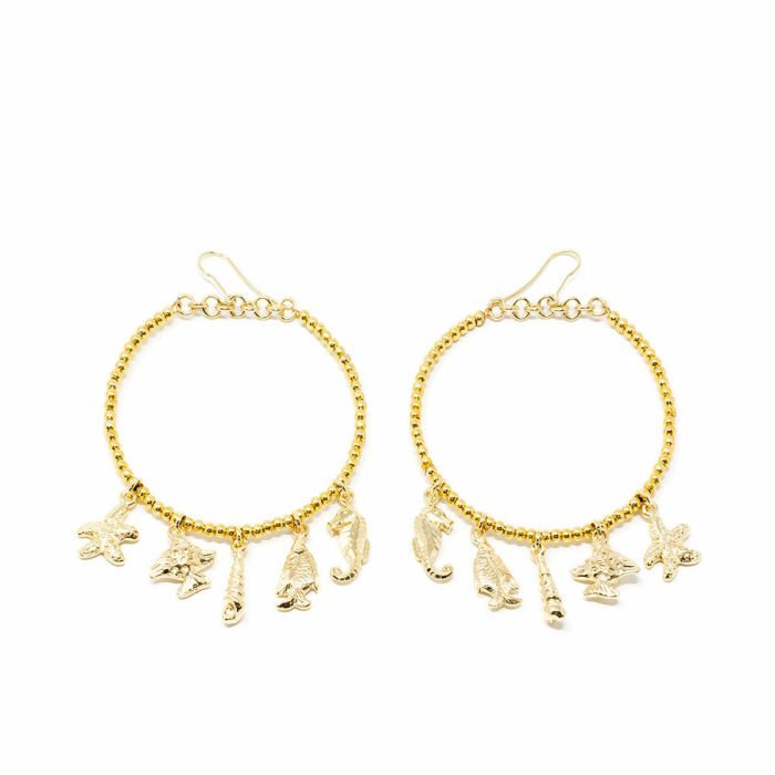Shabama Boucles d'oreilles FORMENTOR Or brillant 1 u
