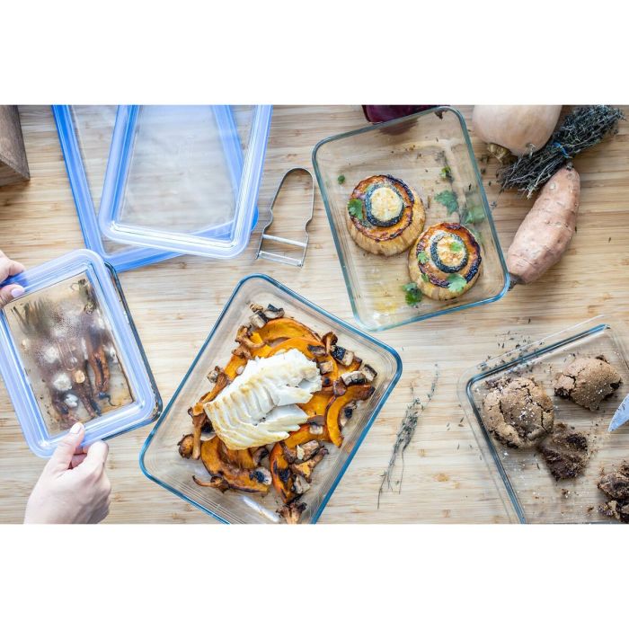 Ensemble de Boîtes à Lunch Pyrex Bleu Transparent 3 Pièces 7