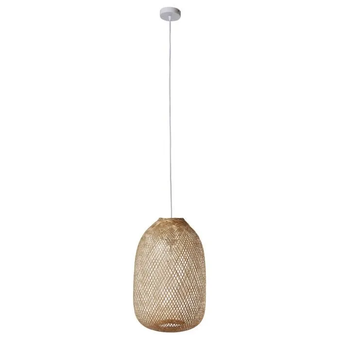 Intermas Gardening Colgante de bambú trenzado Bari - Suspension lumineuse en bambou tissé naturel - Longueur de suspension jusqu'à 1,5 mètre 3 Intermas Gardening Colgante de bambú trenzado Bari - Suspension lumineuse en bambou tissé naturel - Longueur de suspension jusqu'à 1,5 mètre 3
