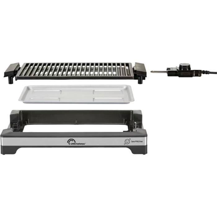 Barbecue électrique LITTLE BALANCE - Easy Nopifas - Surface de cuisson 38 x 25 cm - Revetement microcéramique sans PFAS - 2000W 2 Barbecue électrique LITTLE BALANCE - Easy Nopifas - Surface de cuisson 38 x 25 cm - Revetement microcéramique sans PFAS - 2000W 2