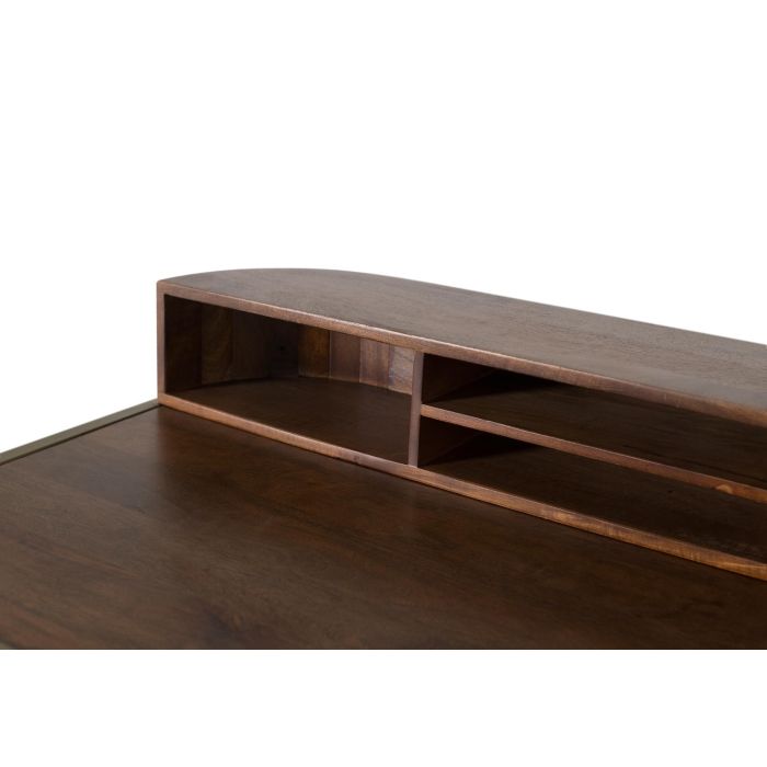 GINER Y COLOMER Bureau en bois de manguier et structure métallique dorée - 126x39 cm - Écritorio Fabricado A Mano En Madera de Mango y Estructura Dorada 2