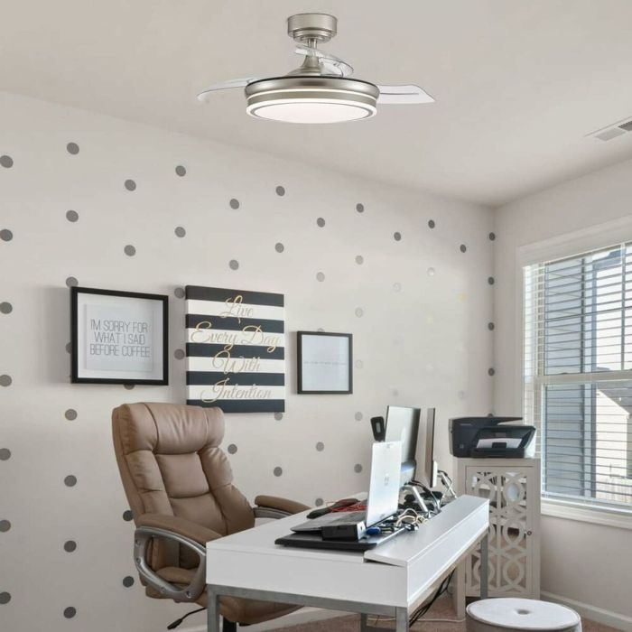 Ventilateur de Plafond CristalRecord Transparent Métal Ø 92 cm 3