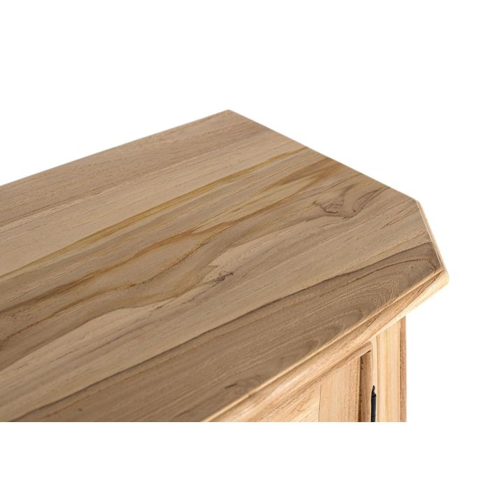 GINER Y COLOMER Buffet 2 Portes 2 Étagères Intérieures en Bois de Téca Naturelle 150 cm - Meuble de Rangement Rustique avec Piano et Finition Dorée 4 GINER Y COLOMER Buffet 2 Portes 2 Étagères Intérieures en Bois de Téca Naturelle 150 cm - Meuble de Rangement Rustique avec Piano et Finition Dorée 4