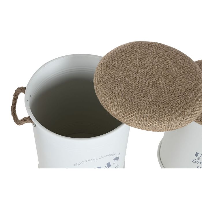 Boîte Décorative Home ESPRIT Blanc Polyuréthane Métal Fibre Urbaine (3 Pièces) 3