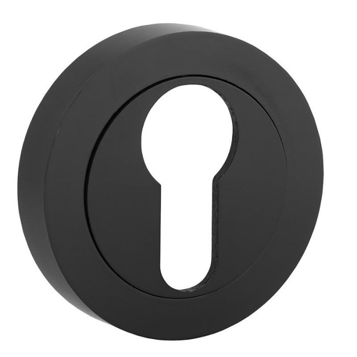 Bocallave Redondo Zamak Modelo Yale Ø50 Niquel Satinado, Cuero Y Negro Mate Acabado Cuero Byp 2